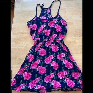 Floral summer halter dress.